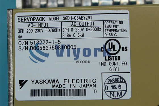 Yaskawa SGDH-05AEY291 Industrial Servo Drive 50 / 60HZ 200 - 230VAC INPUT 4AMP NEW